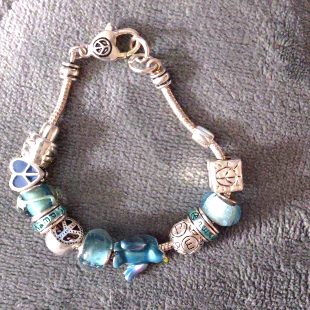 Blue Bird of Happiness Peace bracelet